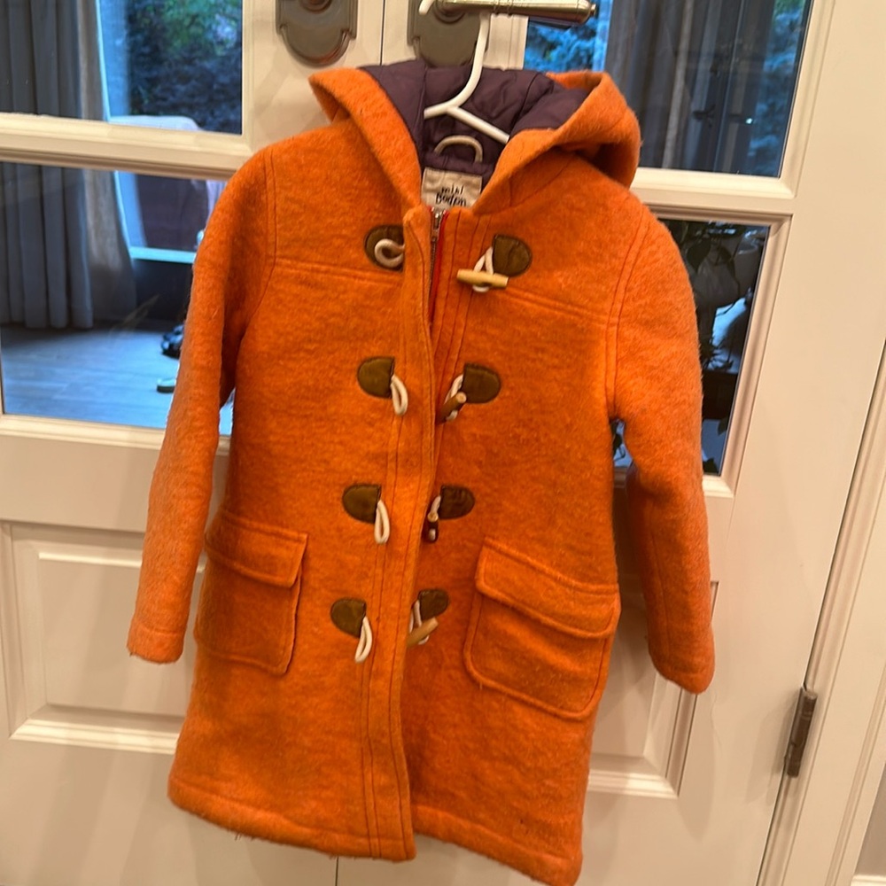 Mini Boden Wool Toggle Blend Toggle Hooded Coat Jacket 5-6Y
